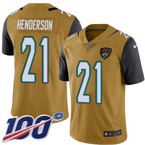 Jacksonville Jaguars #21 C.J. Henderson Gold Youth Stitched NFL Limited Rush 100th Season Jersey->youth nfl jersey->Youth Jersey